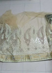 Grand netted tan and coffee brown saree