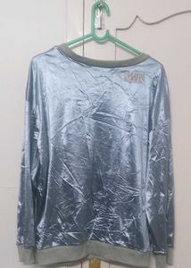 Light Blue "Los Angeles 91" Velour Top