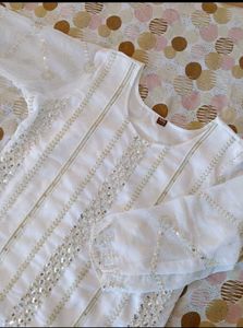 Moon White Color Georgette Sequence Kurta Set