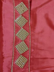 Elegant Coral Ethnic Gown