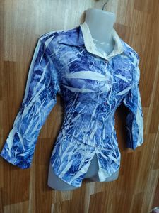 Stylish Abstract Print Button-Up Shirt