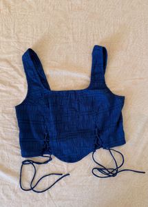 Blue Corset Style Crop Top