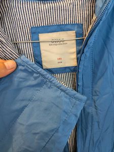 Blue Quilted Zip-Up Jacket