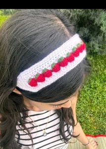 Crocheted Strawberry Headband