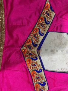 Ethnic Wear Saree Double Shade With Peacock Border