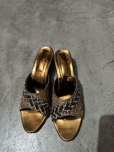 Golden Beaded sandle