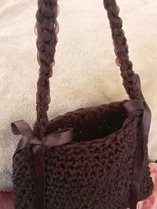 Stylish Brown Woven Handbag