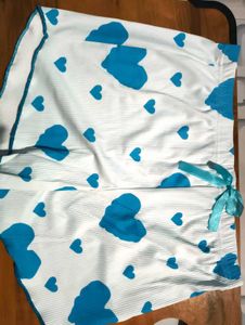 Cute Blue Heart Pajama Shorts