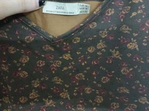 zara brown tank top