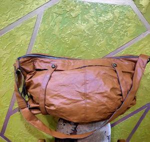 Stylish Tan Faux Leather Hobo Bag