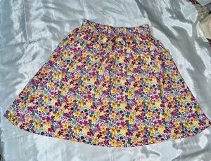 Floral Print A-Line Skirt For Baby Girl
