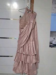 Designer Sequin Blouse &amp; Ruffled Lehenga Set