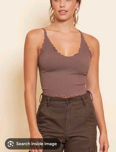 Ribbed Lettuce Trim Crop Tank