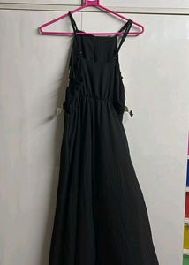 Embroidered Black Maxi Dress