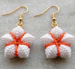 Handmade Beaded Flower Earrings