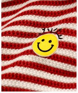 Cute Striped Smiley Crop Top