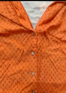 Orange Halter Neck Crop Top