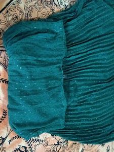 Elegant Green gown with Glitter