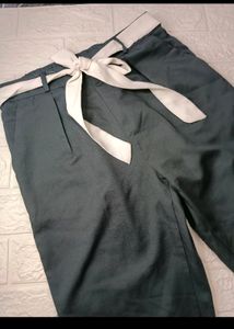 Tie Waist Grey Trousers