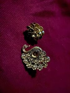 Ethnic Peacock & Floral Ring Set