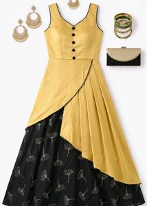 Beautiful Yellow &amp; Black Gown