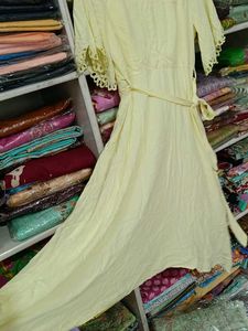 Pale Yellow High-Low Dress length -40 inches