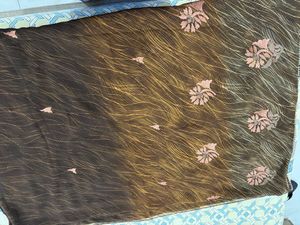 Elegant Light weight Brown Embroidered Saree