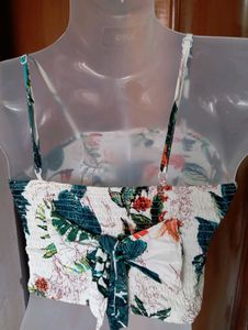 Tropical Print Crop Top &amp; Skirt Set