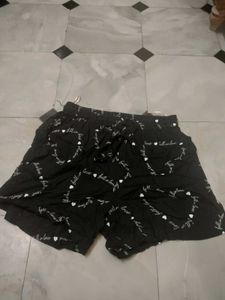 Black Printed Pajama Set