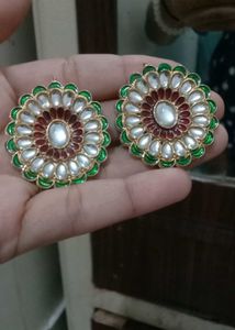 Elegant Kundan Stud Earrings