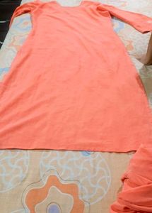 Peach Kurta Set with Dupatta