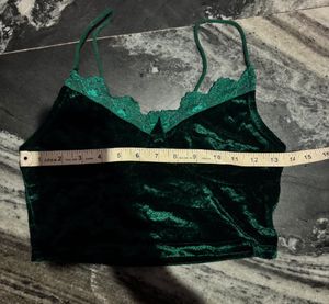 Shein Green Velvet Cami Top