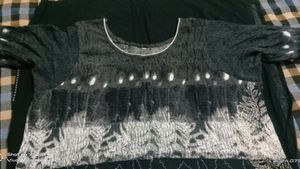 Elegant Black &amp; White Embroidered Kurti
