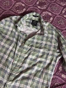 light green checkered shirt