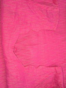Stiched Silk Vibrant Pink Ruffled sleeves kurta