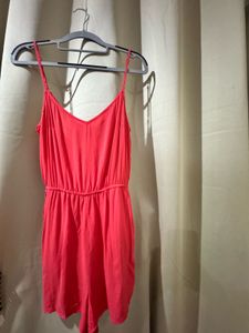 Coral Strappy Romper