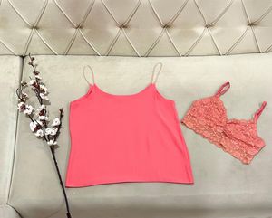Combo Coral Camisole &amp; Lace Bralette Set