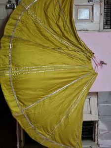 Vibrant musterd  Ethnic lehgha choliwith Silver Em