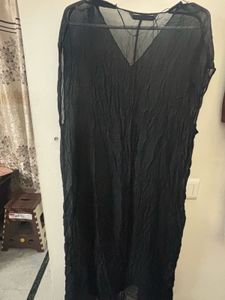 ZARA Sheer Elegant Black Maxi overlay