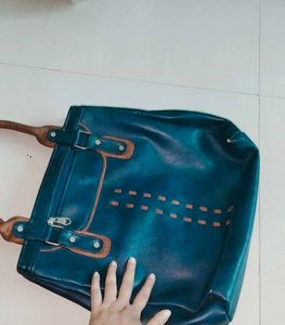 Blue imported Leather handbagBag