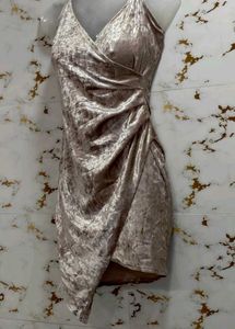 Crushed Velvet Wrap Dress