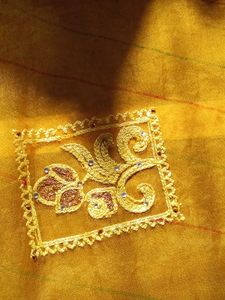 Vibrant Yellow Embroidered Saree