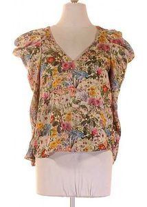 Zara Floral Print Puff Sleeve Top