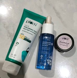 Plum Skincare Set - Sunscreen, Serum & Tint