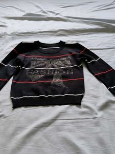 Black 'Fashion' Embellished Sweater