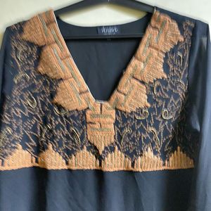 Embroidered Black Kurta
