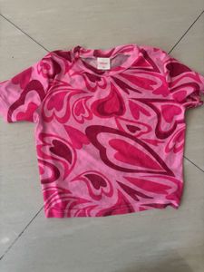 Pink Swirl Crop T-Shirt