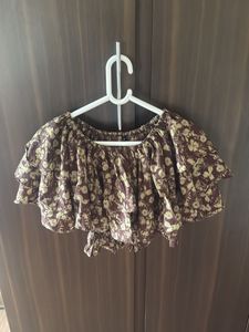 Floral Ruffle Off-Shoulder Top