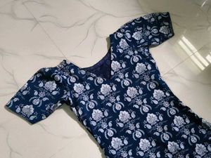 Beautiful Navy Blue Printed Kurta