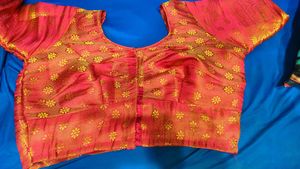 Pink &amp; Gold Checkered Sari
